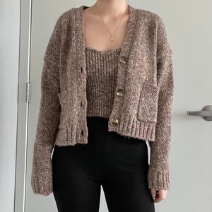 Zara Brown Cardigan Set